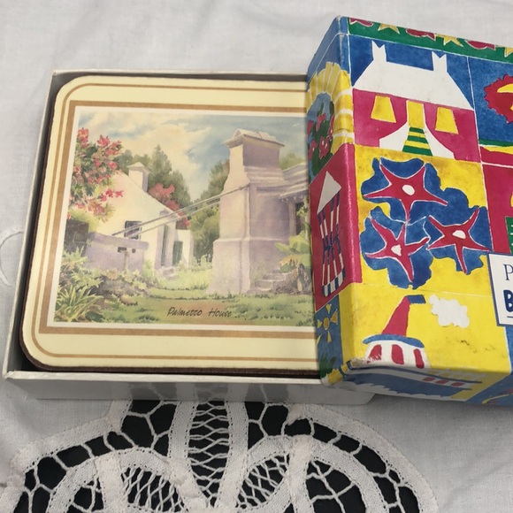 Set Of 6 Pimpernel Coasters Bermuda National Trust Cottages NWOT - Picture 2 of 10